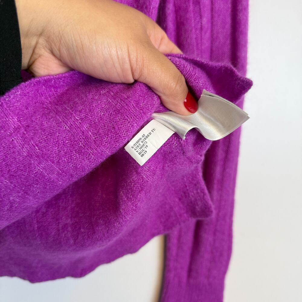 Banana Republic Aire Ribbed Turtleneck Knit Sweater Purple - XS - Picture 5 of 9